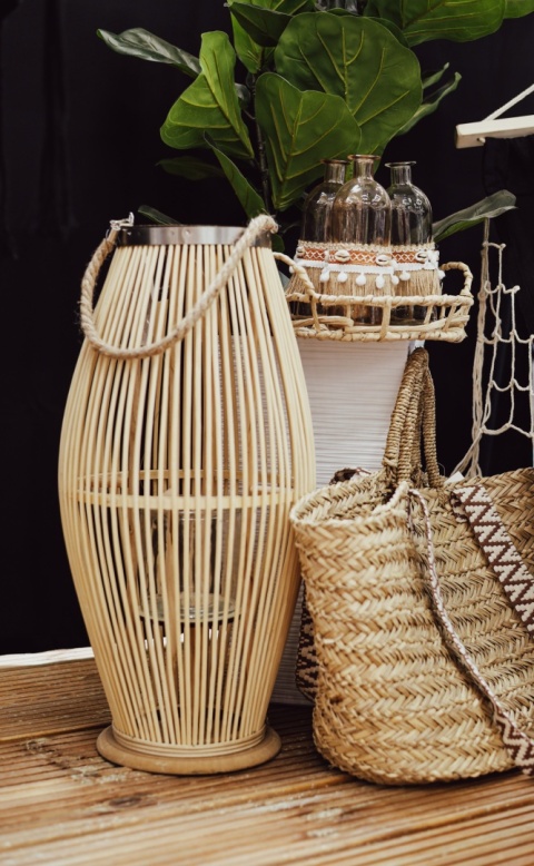 LANTERN BAMBOO 28X59CM NATURAL