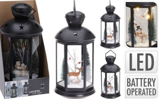 LANTERN WITH XMAS SCENE 43CM