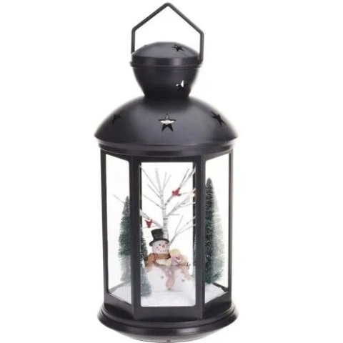 LANTERN WITH XMAS SCENE 43CM