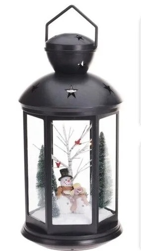 LANTERN WITH XMAS SCENE 43CM
