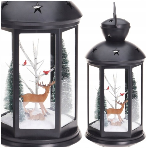 LANTERN WITH XMAS SCENE 43CM