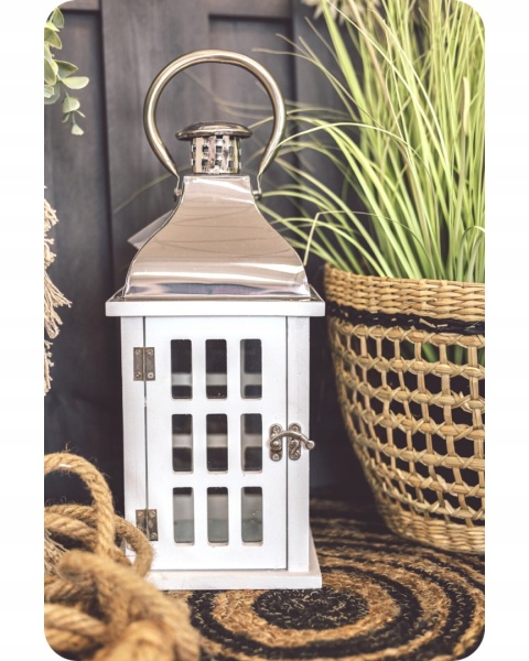 Lampion 32CM BIAŁY DOMEK