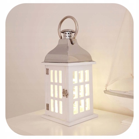 Lampion 32CM BIAŁY DOMEK