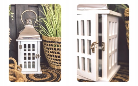 Lampion 32CM BIAŁY DOMEK