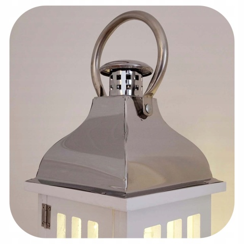 Lampion 32CM BIAŁY DOMEK