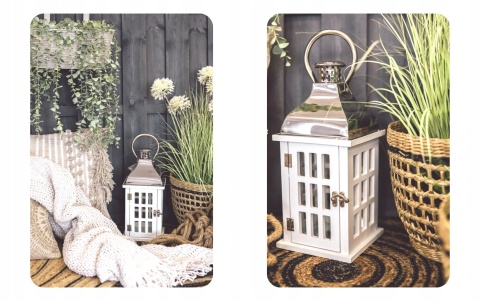 Lampion 32CM BIAŁY DOMEK