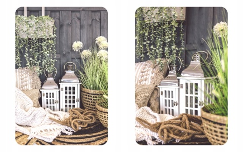 Lampion 32CM BIAŁY DOMEK