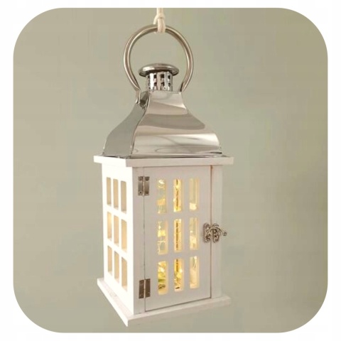 Lampion 32CM BIAŁY DOMEK