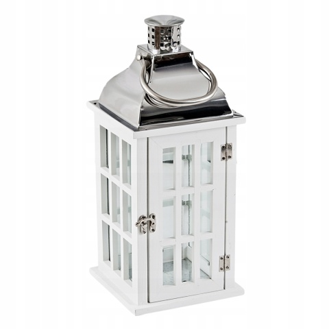 Lampion 32CM BIAŁY DOMEK