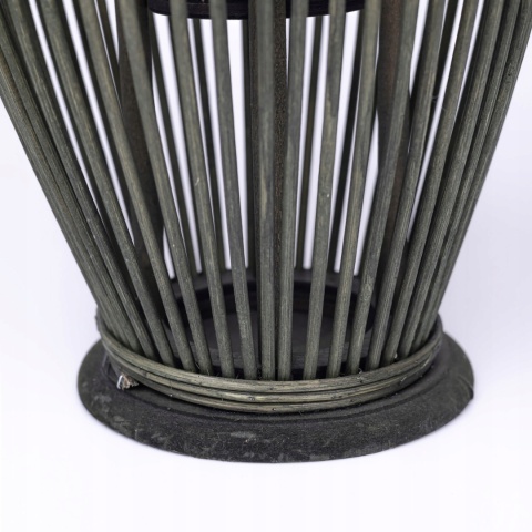 Lampion bambusowy zielony 21x38cm BOHO