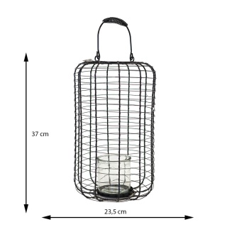 Lampion minimalistyczny L 23,5x37cm czarny