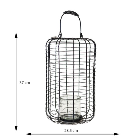 Lampion minimalistyczny L 23,5x37cm czarny
