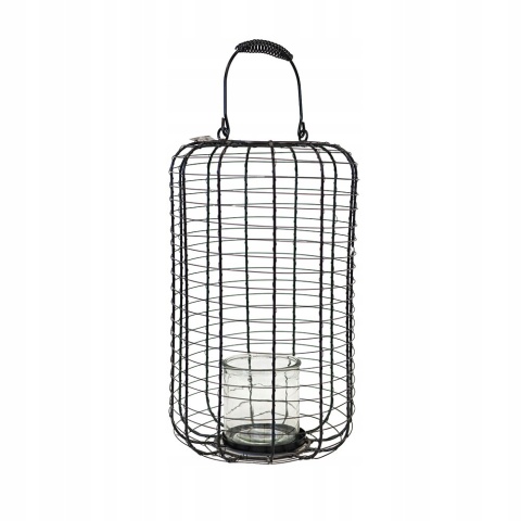 Lampion minimalistyczny L 23,5x37cm czarny