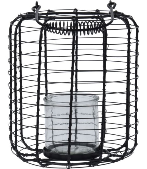 Lampion minimalistyczny M 18,5x24cm czarny