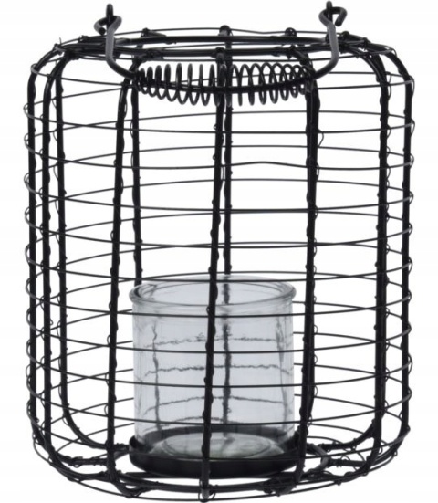 Lampion minimalistyczny M 18,5x24cm czarny