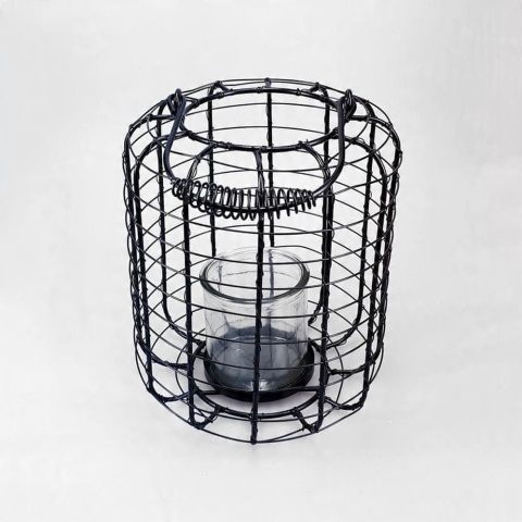 Lampion minimalistyczny M 18,5x24cm czarny