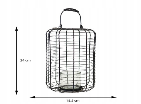 Lampion minimalistyczny M 18,5x24cm czarny