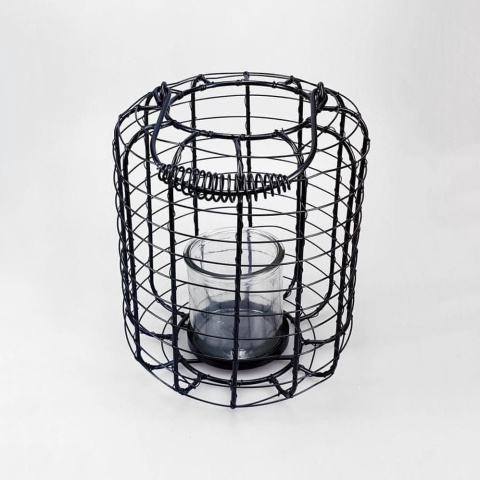 Lampion minimalistyczny M 18,5x24cm czarny