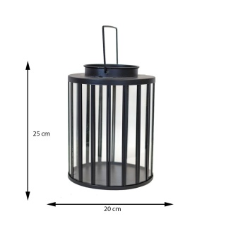 Lampion nowoczesny okrągły 20x25cm czarny