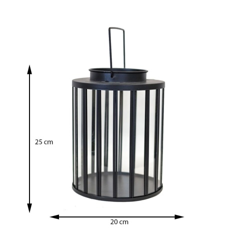 Lampion nowoczesny okrągły 20x25cm czarny