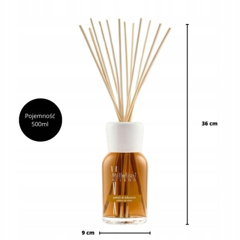 MM MILLEFIORI MILANO - Pałeczki zapachowe 500 ml PETALI DI TABACCO