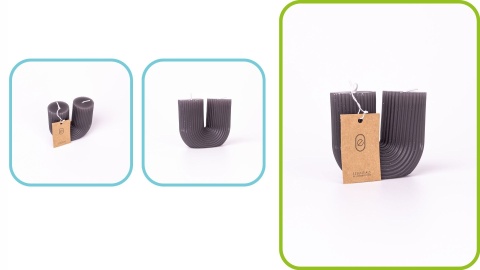 Świeca podkowa antracytowa