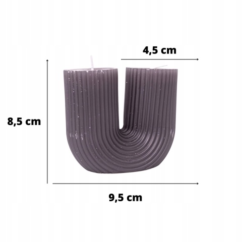 Świeca podkowa antracytowa