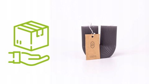 Świeca podkowa antracytowa