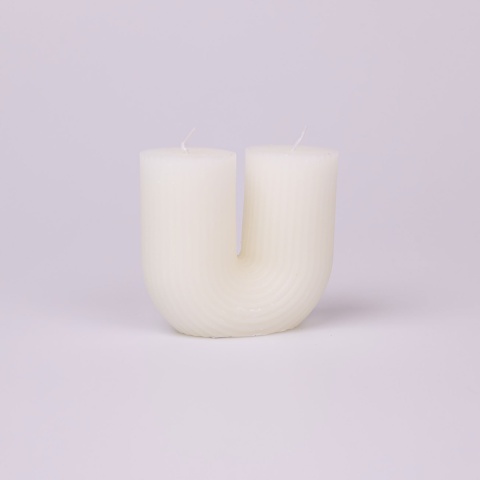 Świeca podkowa biała