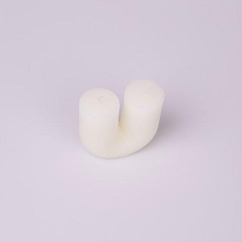 Świeca podkowa biała