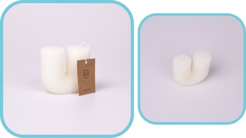 Świeca podkowa biała