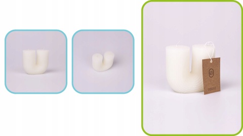 Świeca podkowa biała