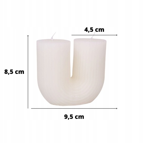 Świeca podkowa biała