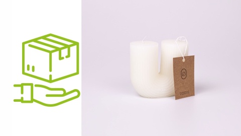 Świeca podkowa biała