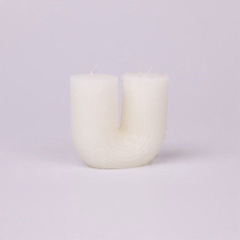 Świeca podkowa biała