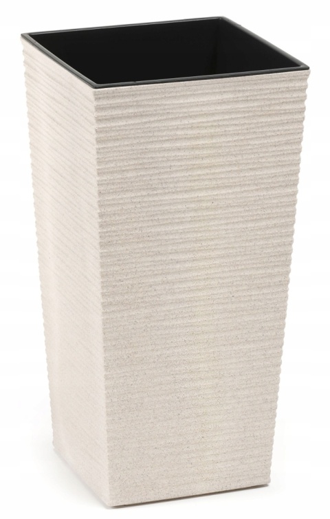 Doniczka FINEZJA ECO WOOD 190x190 dłuto - biały