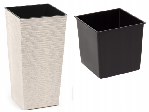 Doniczka FINEZJA ECO WOOD 190x190 dłuto - biały