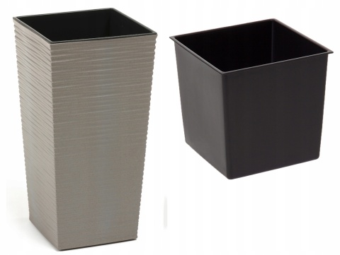 Doniczka FINEZJA ECO WOOD 190x190 dłuto - szary