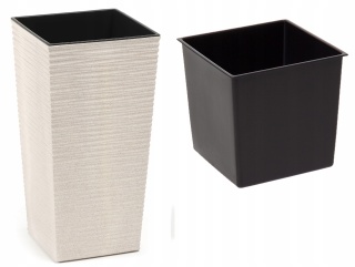 Doniczka FINEZJA ECO WOOD 250x250 dłuto - biały