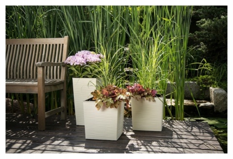 Doniczka FINEZJA ECO WOOD 250x250 dłuto - biały