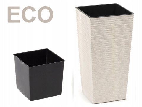Doniczka FINEZJA ECO WOOD 250x250 dłuto - biały