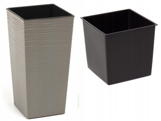 Doniczka FINEZJA ECO WOOD 250x250 dłuto - szary