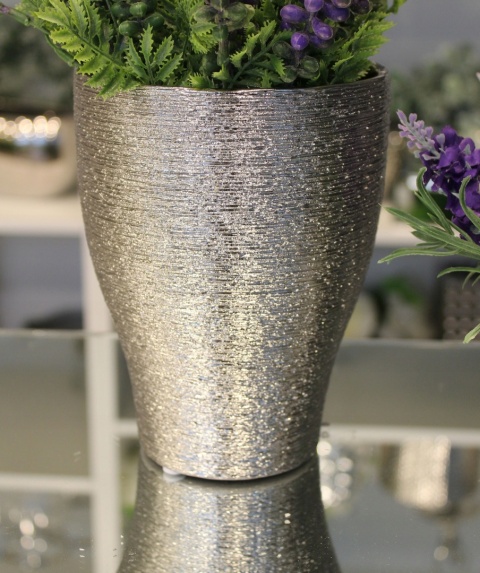 Doniczka grawer silver