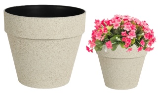 FLOWER POT ROUND PP 2ASS CLR 3