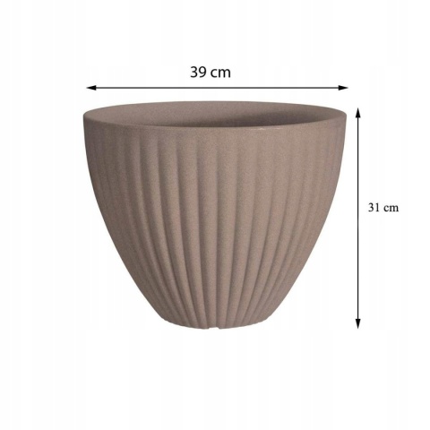 FLOWERPOT DIA 39CM LIGHT GREY