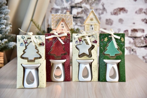 OIL BURNER WITH WAX 9CM 6ASS