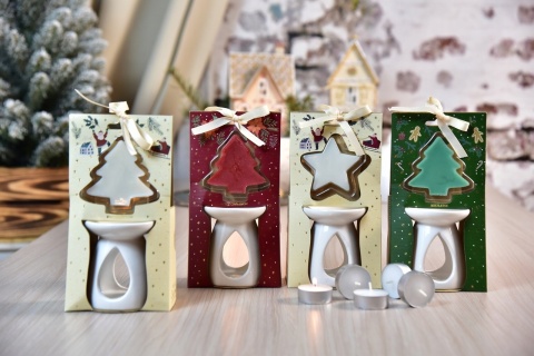 OIL BURNER WITH WAX 9CM 6ASS