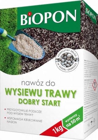 BIOPON - NAWÓZ DO WYSIEWU TRAWY DOBRY START GRANULAT 1KG