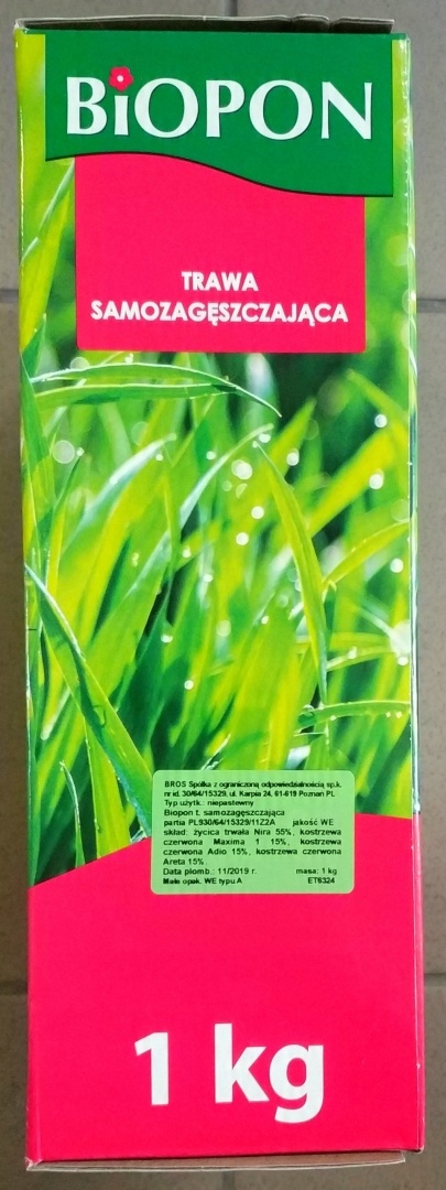 BIOPON TRAWA SAMOZAGĘSZCZAJĄCA 1KG - MIESZANKA KWALIFIKOWANA BIOPON TRAWA SAMOZAGĘSZCZAJĄCA 1KG - MIESZANKA KWALIFIKOWANA