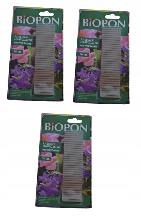 BIOPON pałeczki nawozowe uniwersalne 30 szt BIOPON pałeczki nawozowe uniwersalne 30 szt